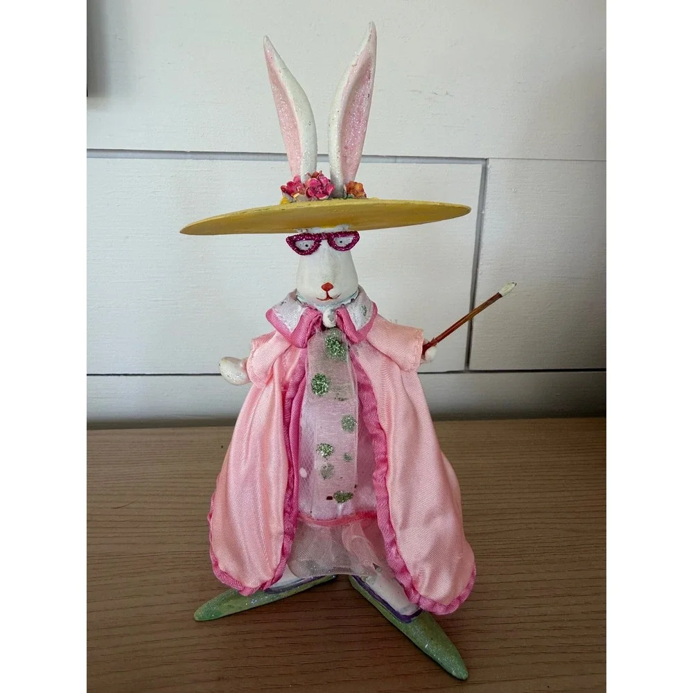 Vintage Krinkles Patience Brewster Artist Bunny Rabbit Figurine Dept 56 Easter